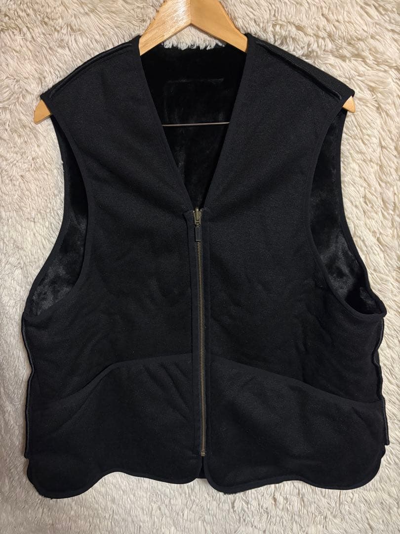 新品 タグ付きBarbour 黒 ファーライナー インナーベスト 42 ワイド