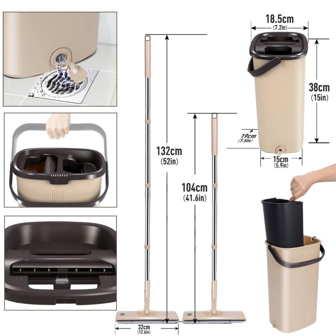 使いやすい専用バケツ付きフロアモップ