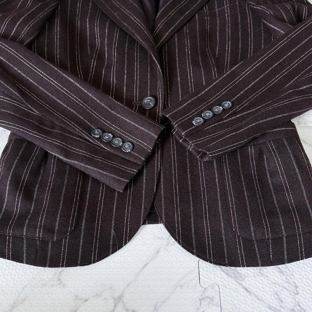 RALPH LAUREN ストライプ スーツ セットアップ ブラウン カシミア