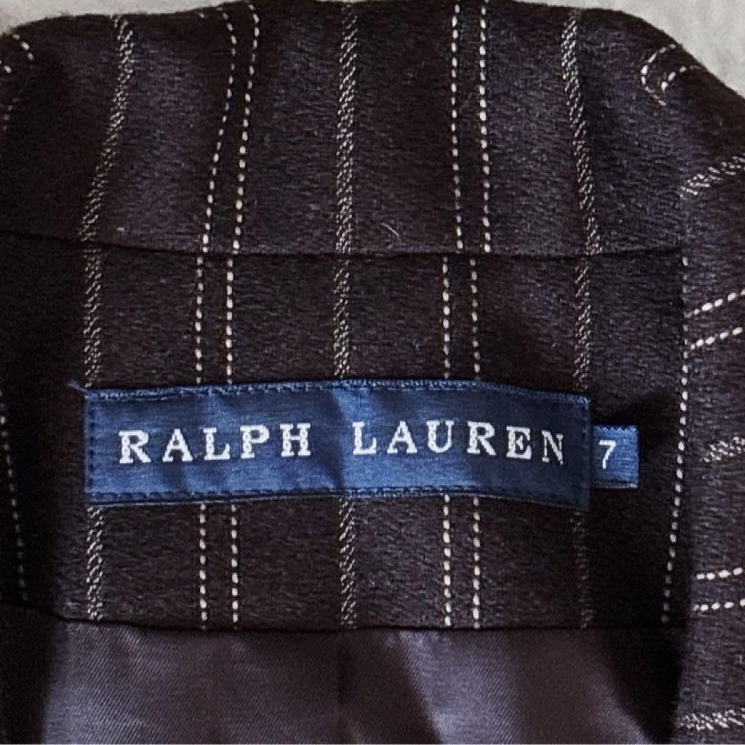 RALPH LAUREN ストライプ スーツ セットアップ ブラウン カシミア
