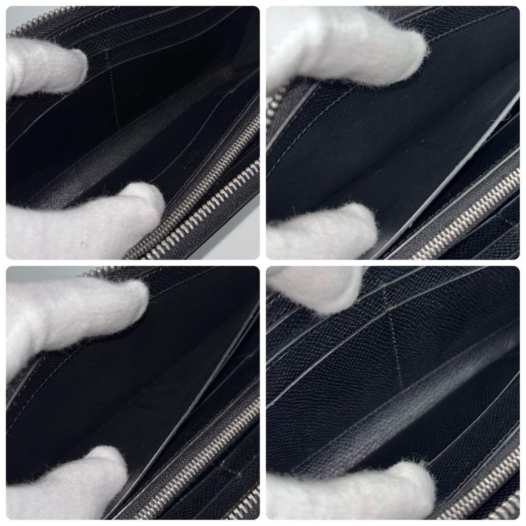 ✨美品✨　ダンヒル 長財布 カドガン ラウンドファスナー シボ革 ブラック　現行