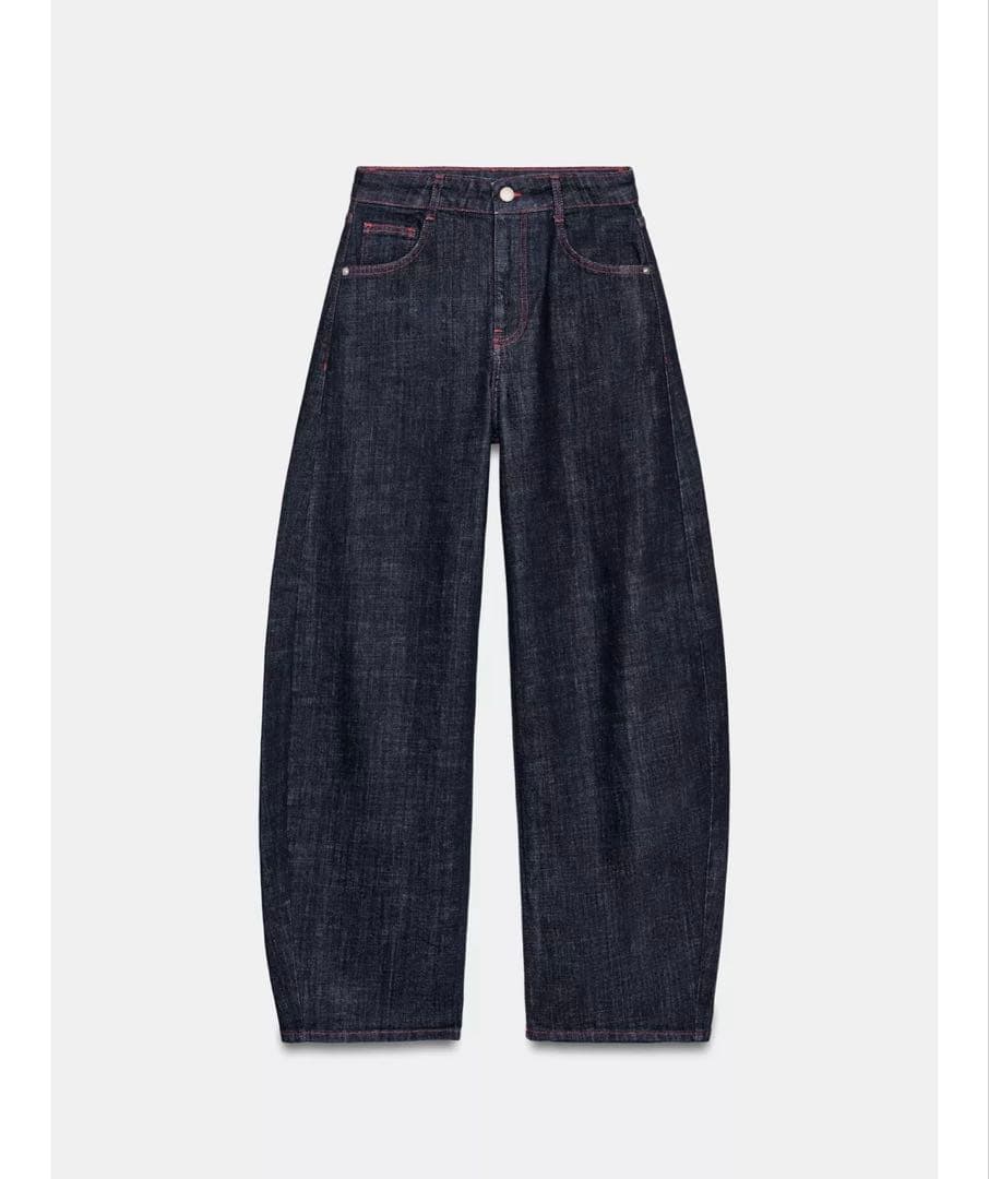 タグ付新品★ZARAのZ1975ハイウエストバレルフィットデニムパンツ★EU32