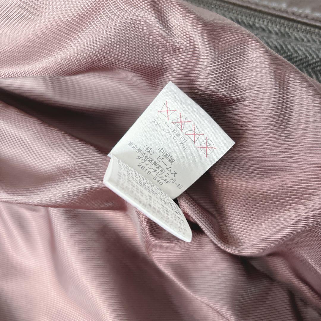 【美品】ビームスハート　レザーパーカー　羊革　ラムレザー　ブラウン　ジップアップ