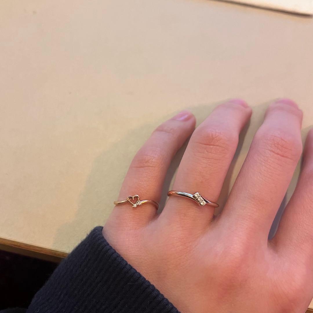 【canal 4°C】 10K ハート型ピンキーリング