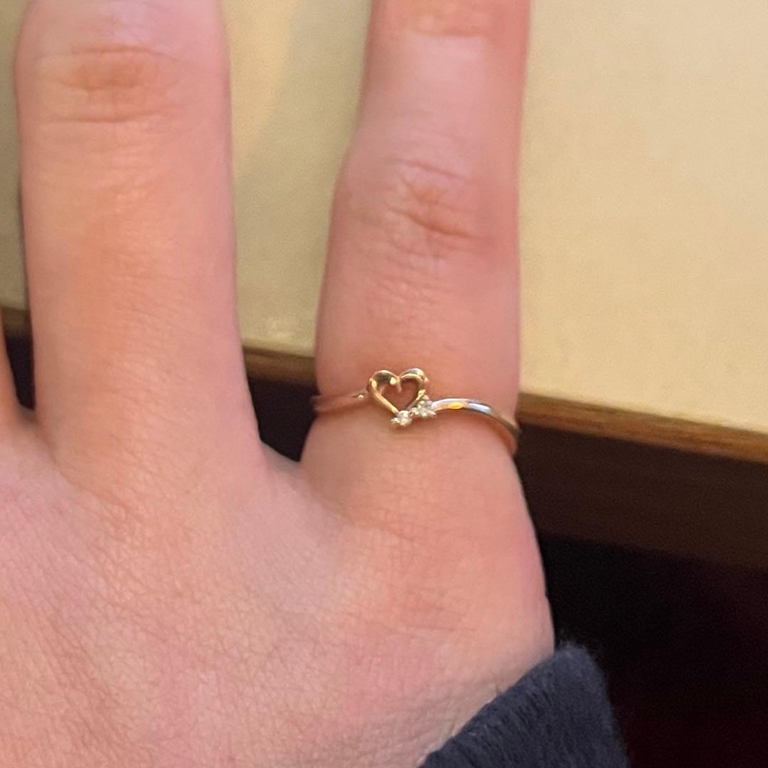 【canal 4°C】 10K ハート型ピンキーリング