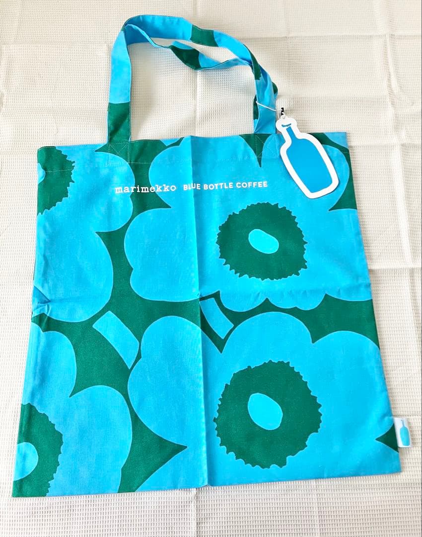 ブルーボトル×marimekko ブルーとグリーンのエコバッグ新品、未使用品