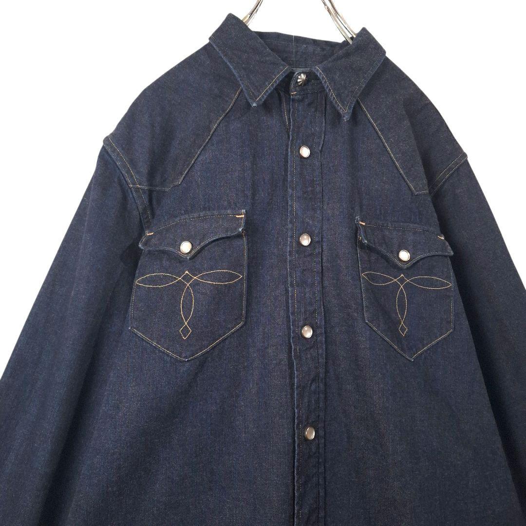 ​極美品 RRL ダブルアールエル デニムシャツ ウエスタン 一つ星タグ 濃紺M