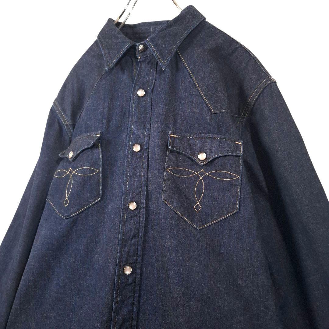 ​極美品 RRL ダブルアールエル デニムシャツ ウエスタン 一つ星タグ 濃紺M