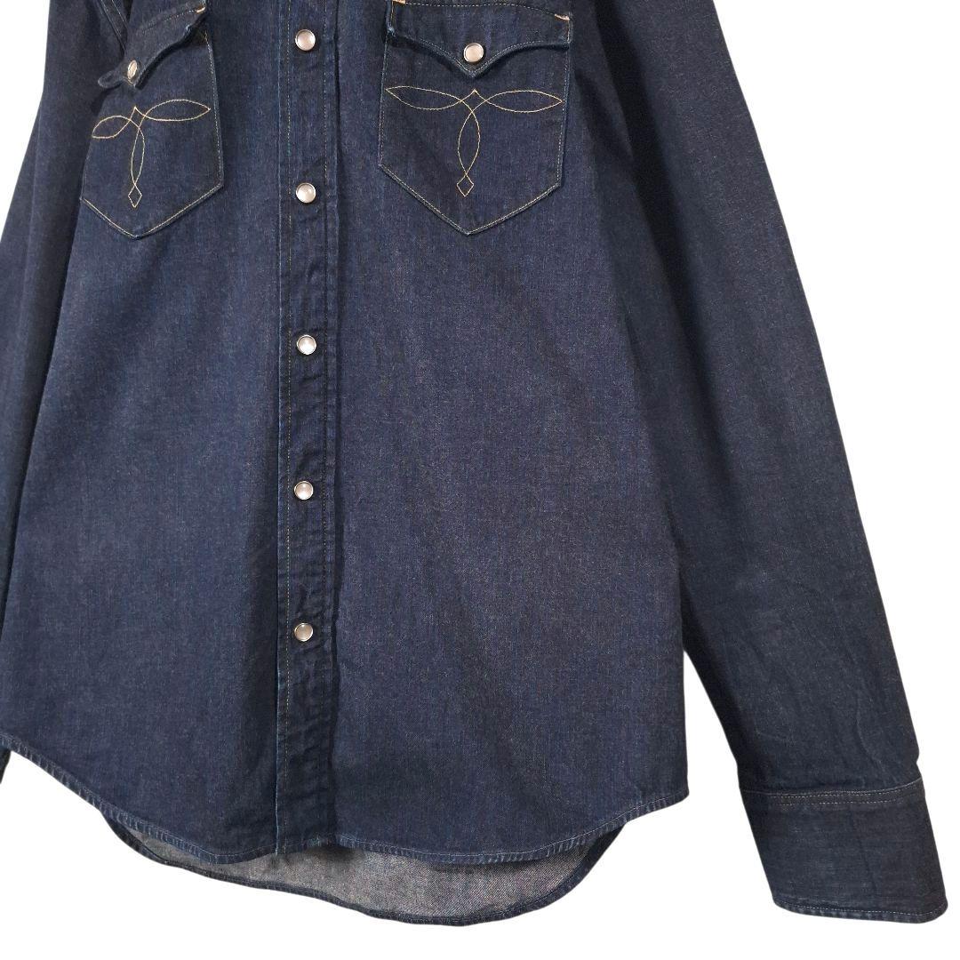 ​極美品 RRL ダブルアールエル デニムシャツ ウエスタン 一つ星タグ 濃紺M