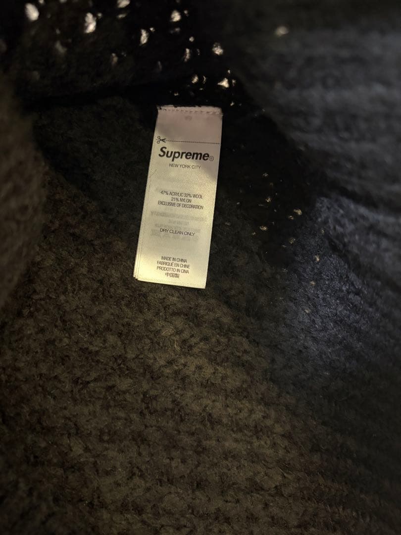 Supreme Small Box Waffle Sweater XL ブラック