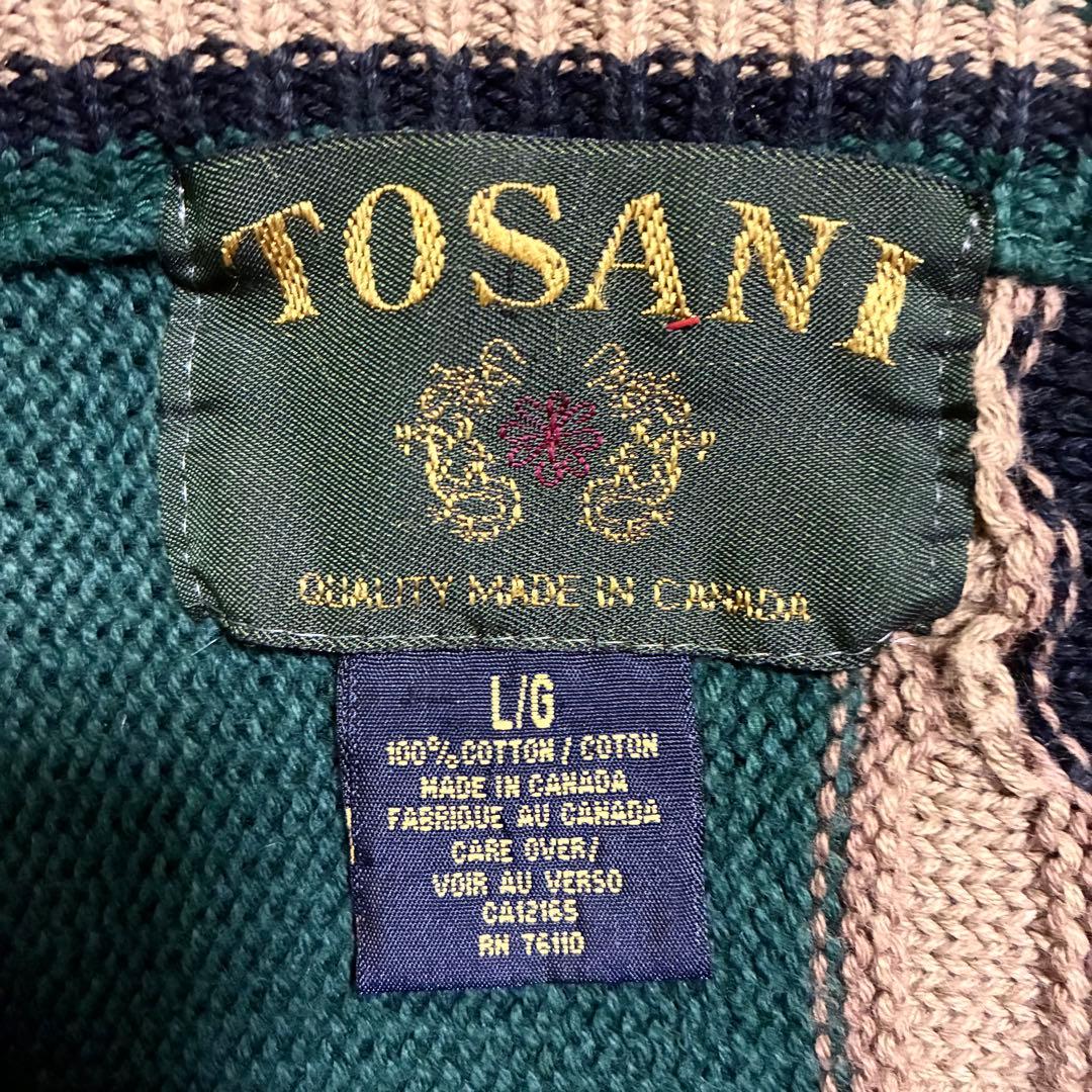 美品　90s 3Dニット セーター 製 TOSANI 幾何学模様
