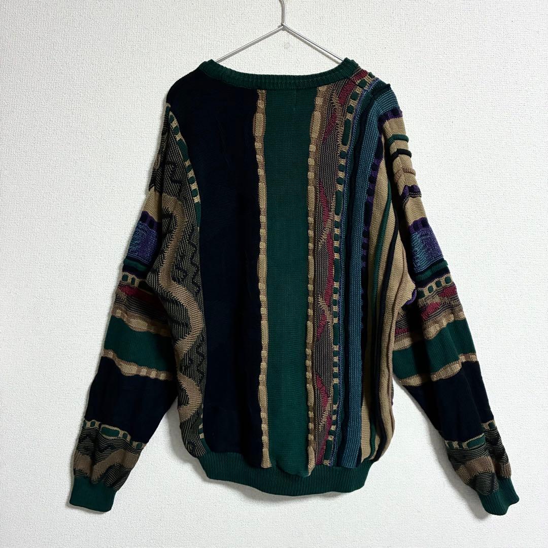 美品　90s 3Dニット セーター 製 TOSANI 幾何学模様