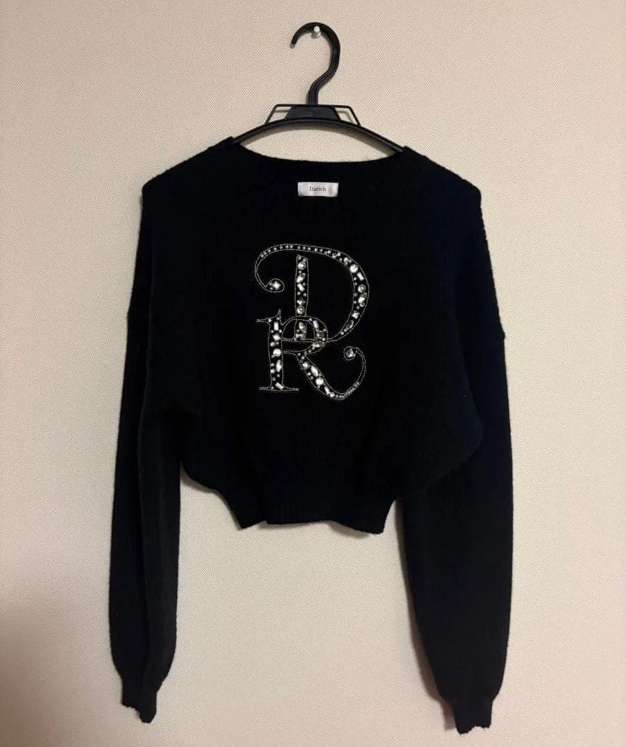 ダーリッチ DRビジューボリュームリブニットトップス