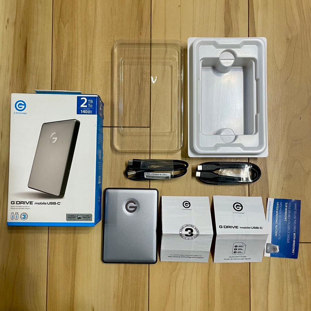 G DRIVE mobile USB-C 2TB 外付けハードドライブ