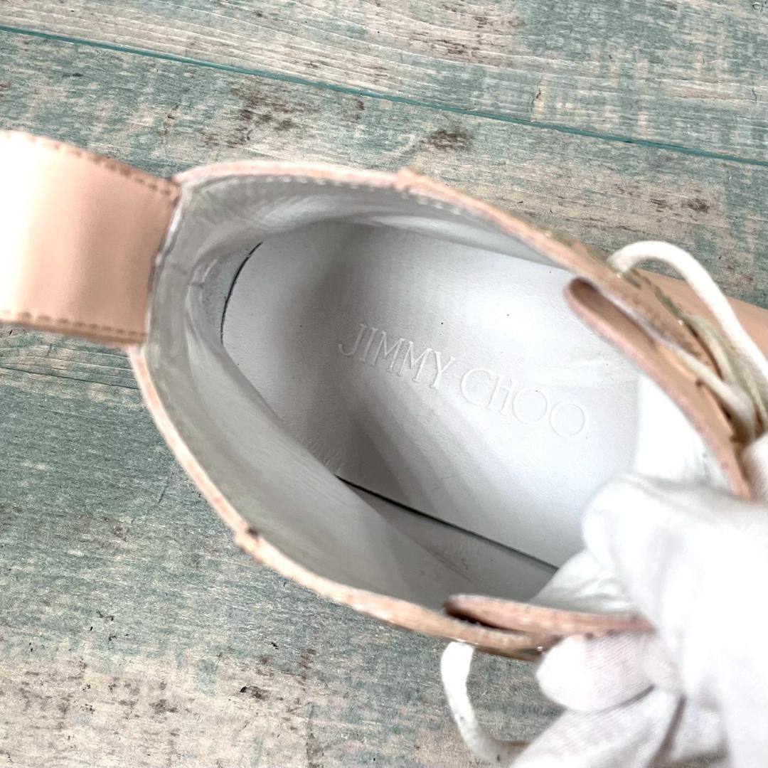 着用2回 JIMMY CHOO スタッズ レザー ハイカットスニーカー 42