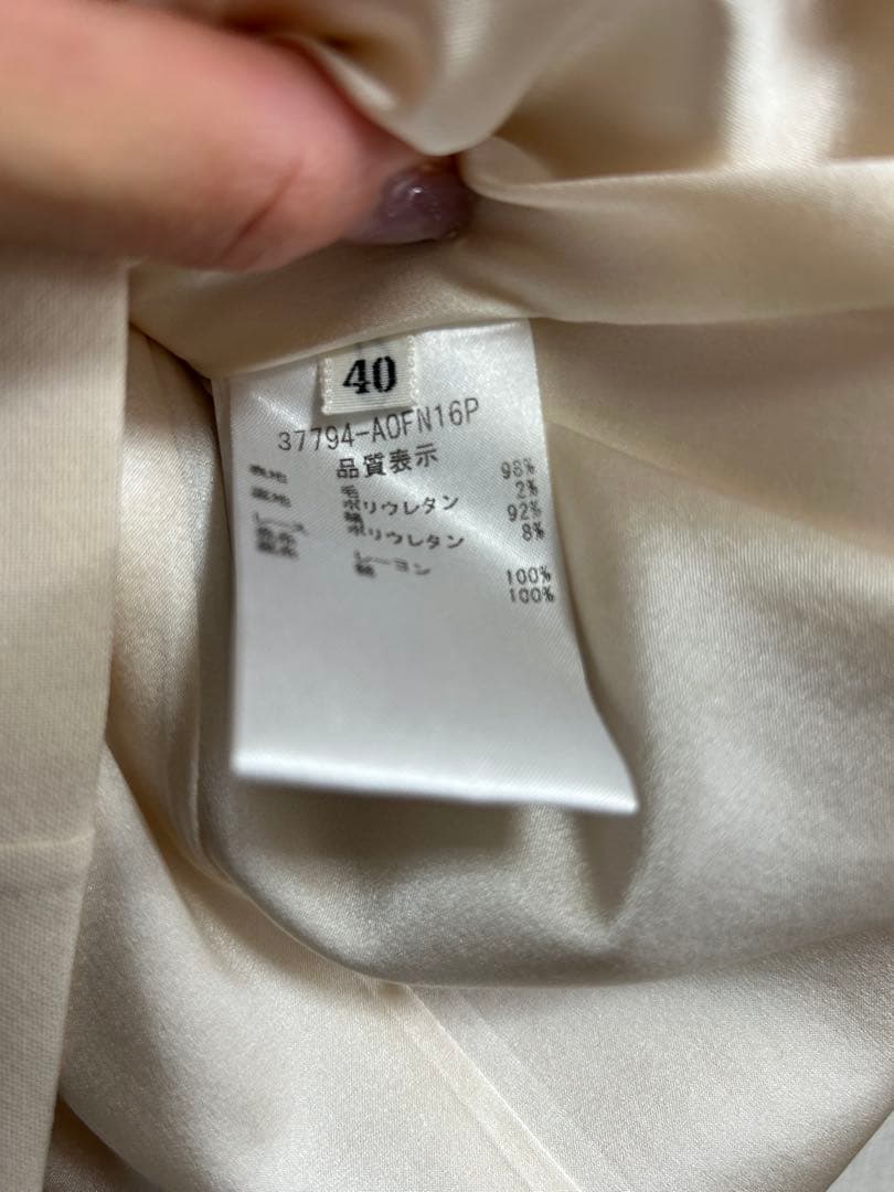 フォクシーブティック 37794 ワンピース 40 オフホワイト　ウール シルク