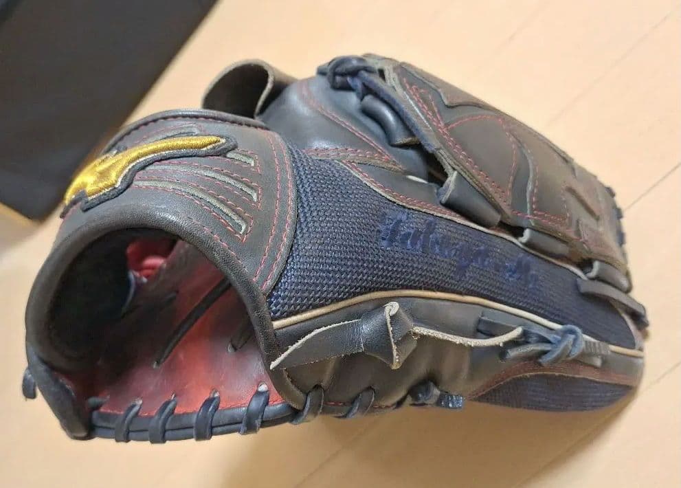 ミズノプロ 軟式グローブ　 ネイビー　刺繍あり