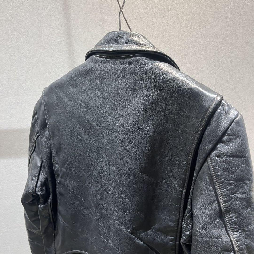 50〜60s レザーライダースジャケット ダブル USA製 SERVALジップ