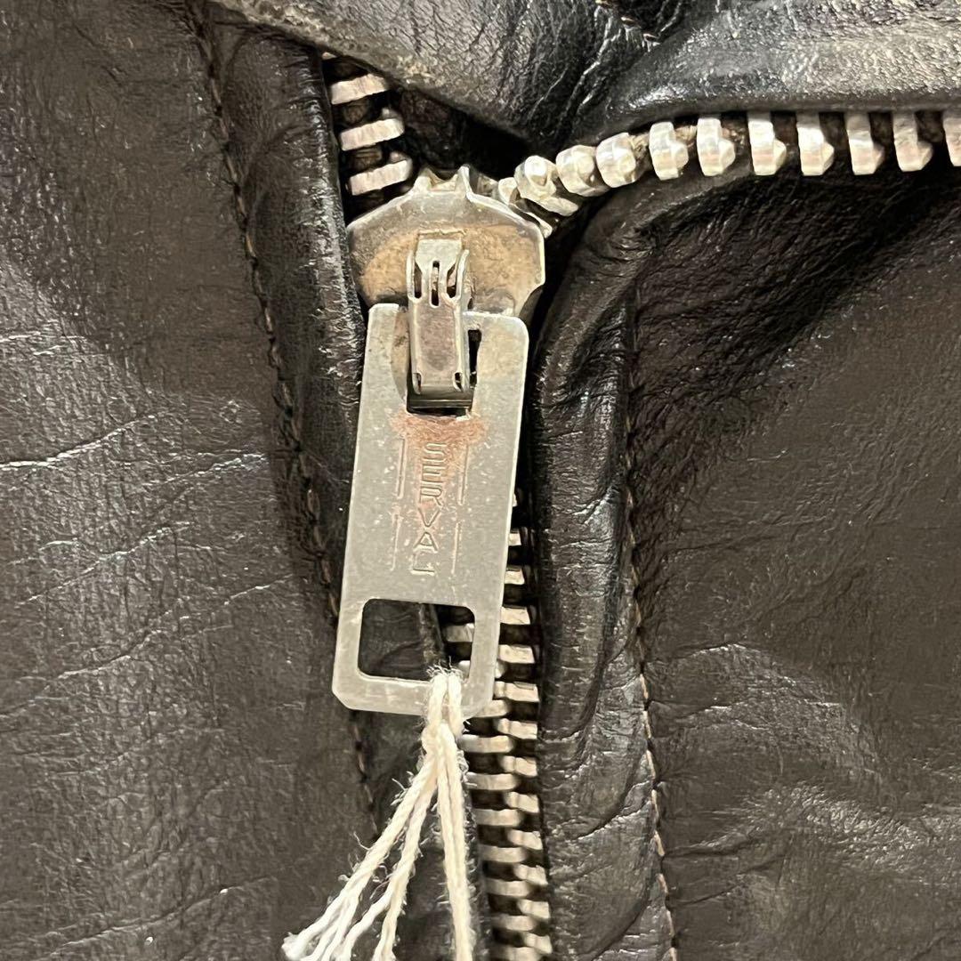 50〜60s レザーライダースジャケット ダブル USA製 SERVALジップ