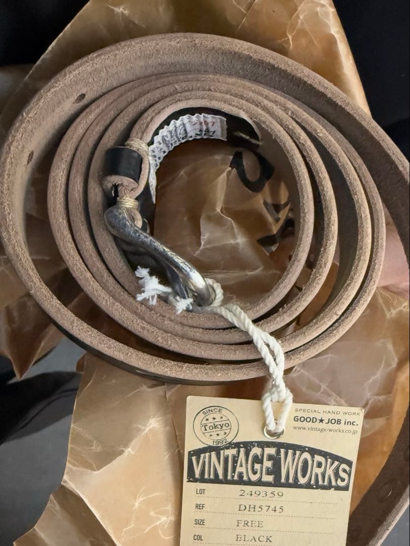 VINTAGE WORKS レザーベルト DH5745 ブラック 男女フリー 新
