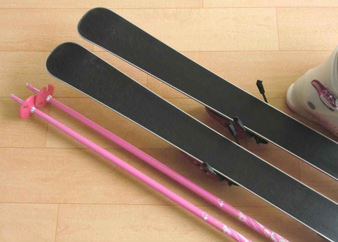 ■■送料無料■KAZAMA■子供用スキーフルセット■板116靴22■WAX済■■