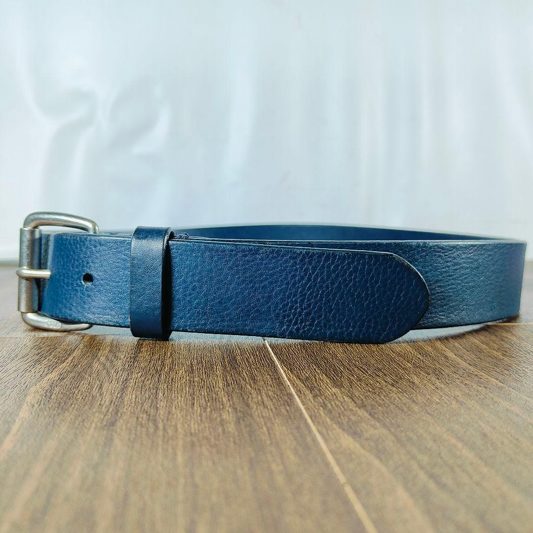 【極厚シボ革正規品】POLO RALPH LAUREN 高級ネイビードレスベルト