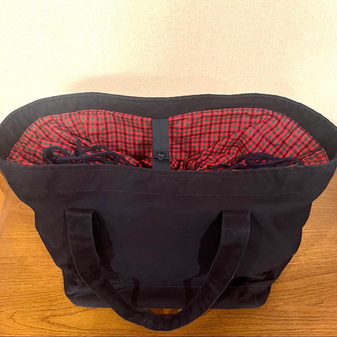 ファミリア(familiar) 黒 マザーズバッグ クマ刺繍付き