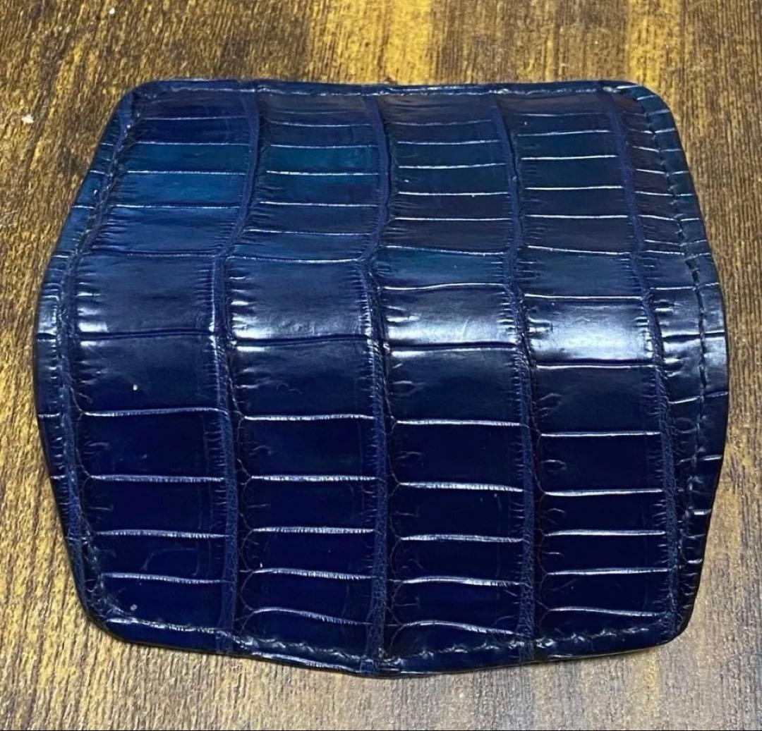 超美品　クロコダイル（テール） ケース　ネイビー