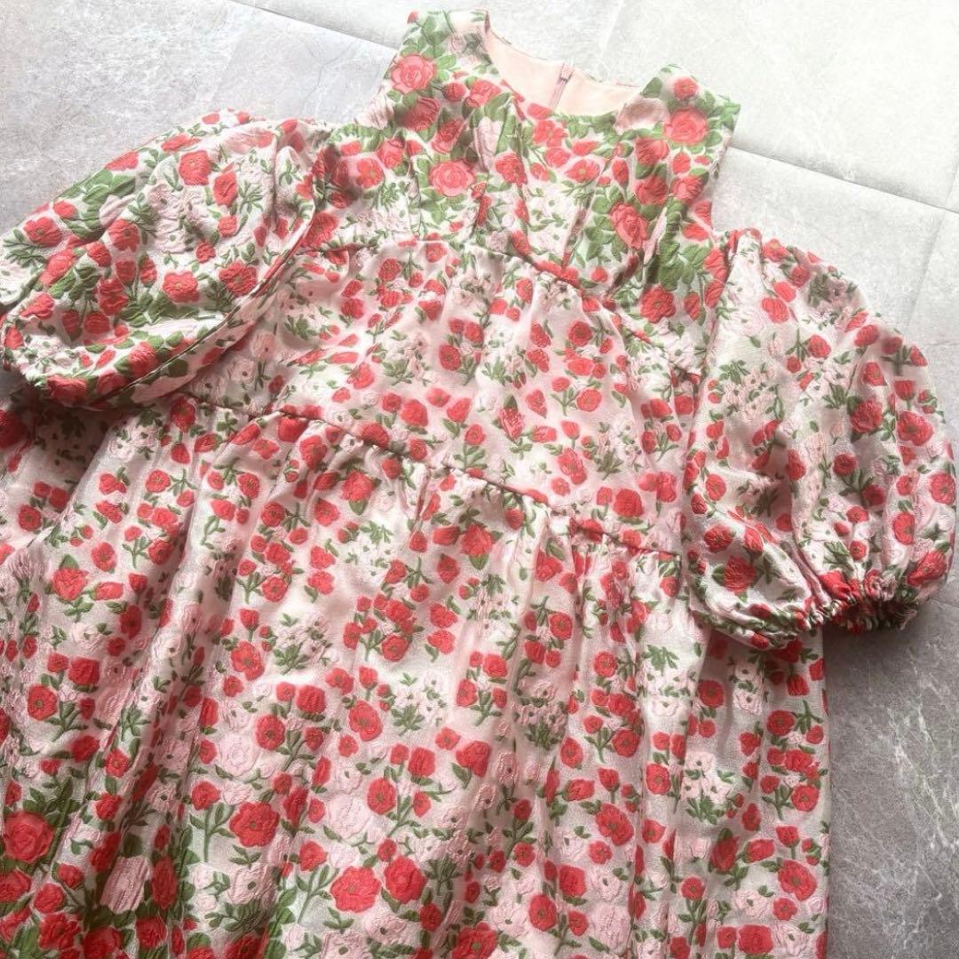 限界値下げ　POPPY flower jacquard dress フラワー