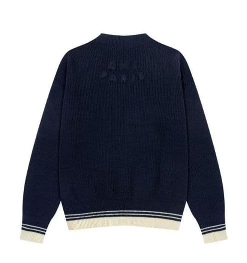 新品 AMI PARIS セーター Vネックニット ネイビー M