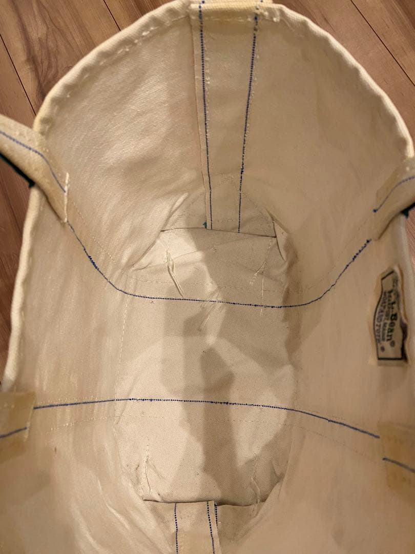 80s エルエルビーン　トートバッグ　2色タグ　グリーン　M 襤褸