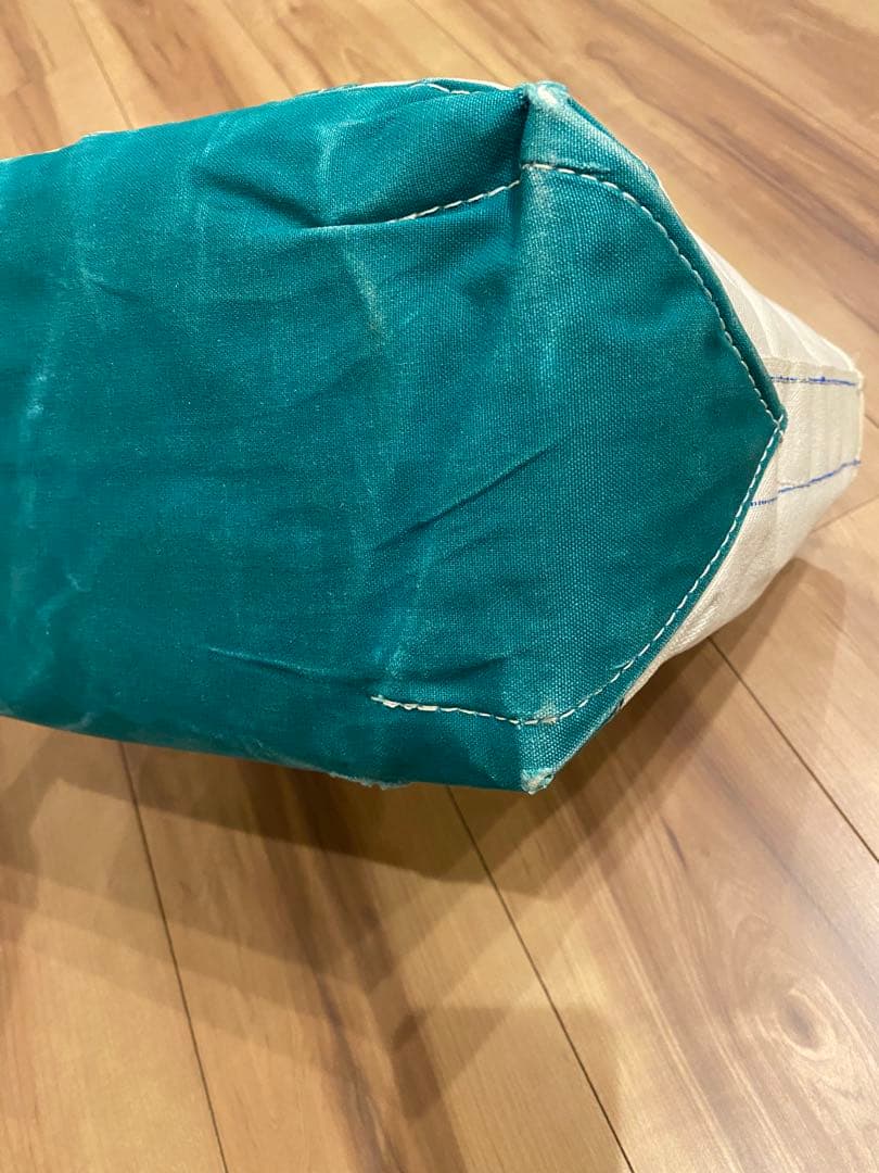 80s エルエルビーン　トートバッグ　2色タグ　グリーン　M 襤褸