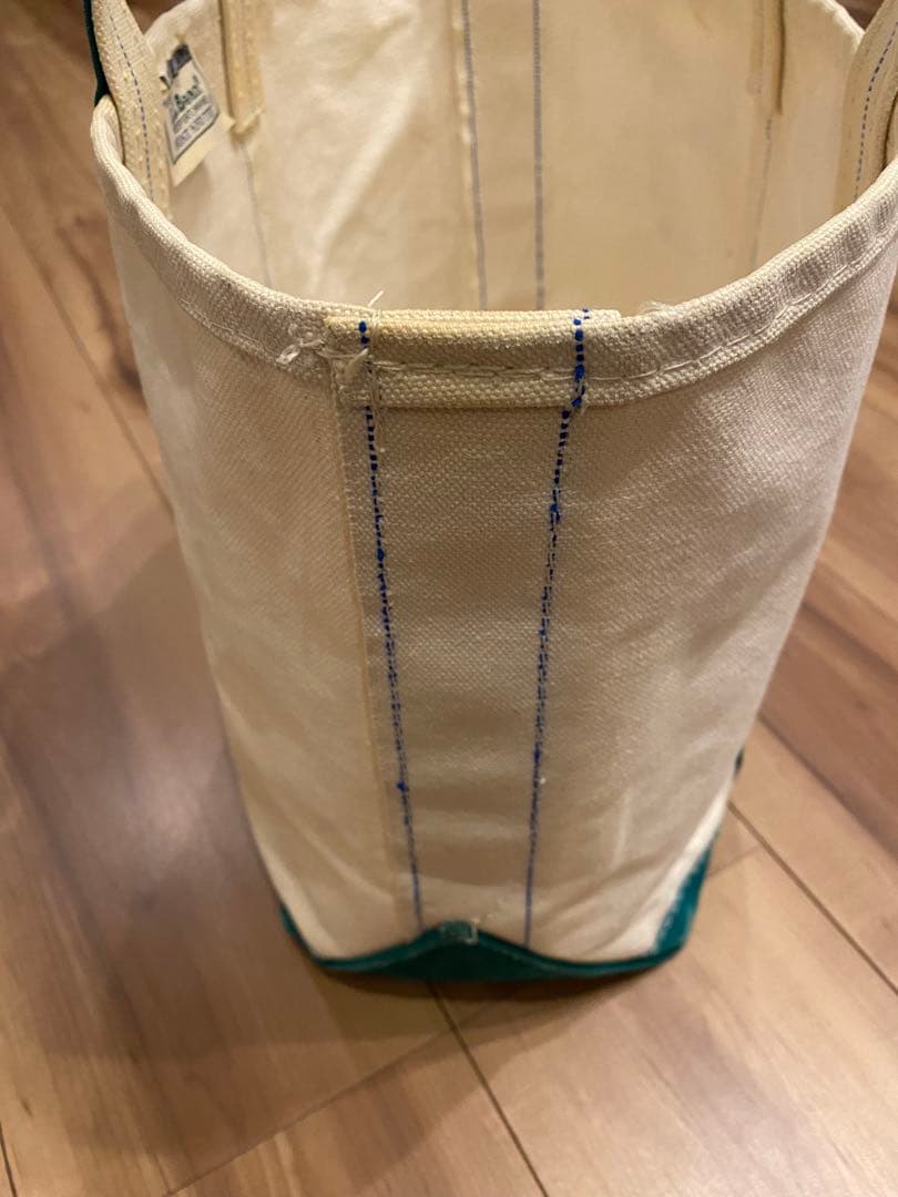 80s エルエルビーン　トートバッグ　2色タグ　グリーン　M 襤褸