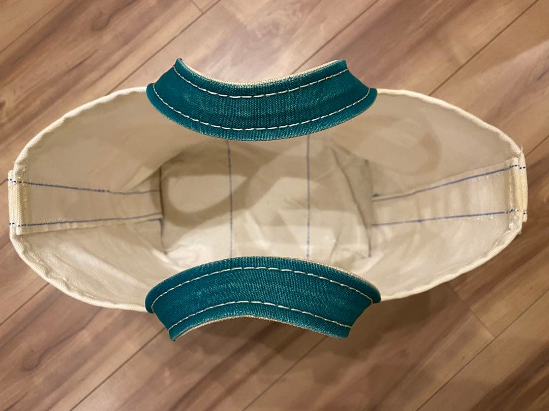 80s エルエルビーン　トートバッグ　2色タグ　グリーン　M 襤褸