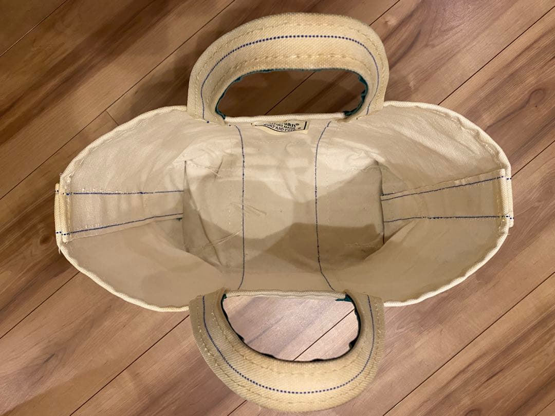 80s エルエルビーン　トートバッグ　2色タグ　グリーン　M 襤褸