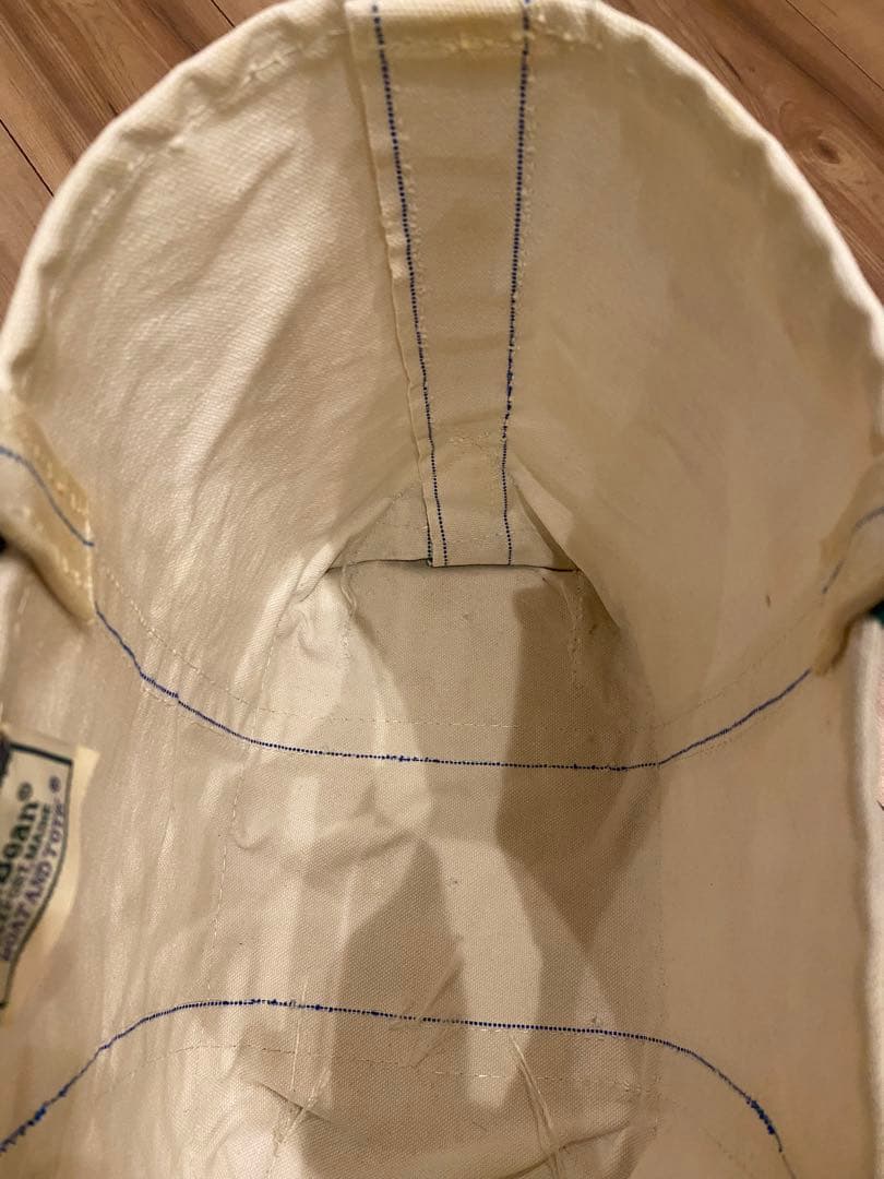 80s エルエルビーン　トートバッグ　2色タグ　グリーン　M 襤褸