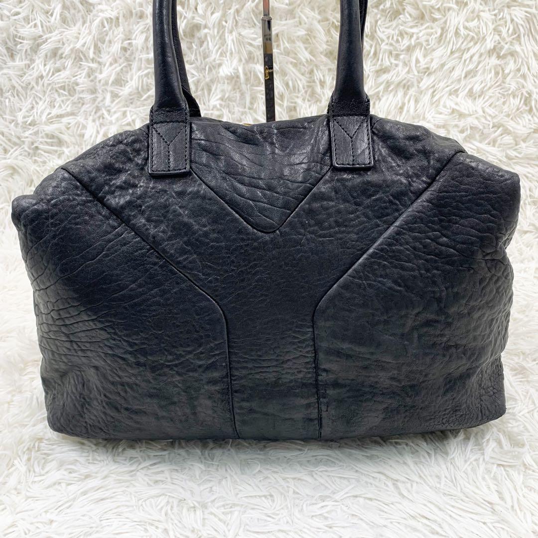 【✨希少✨】サンローラン ボストンバッグ クロコ型押し レザー ブラック