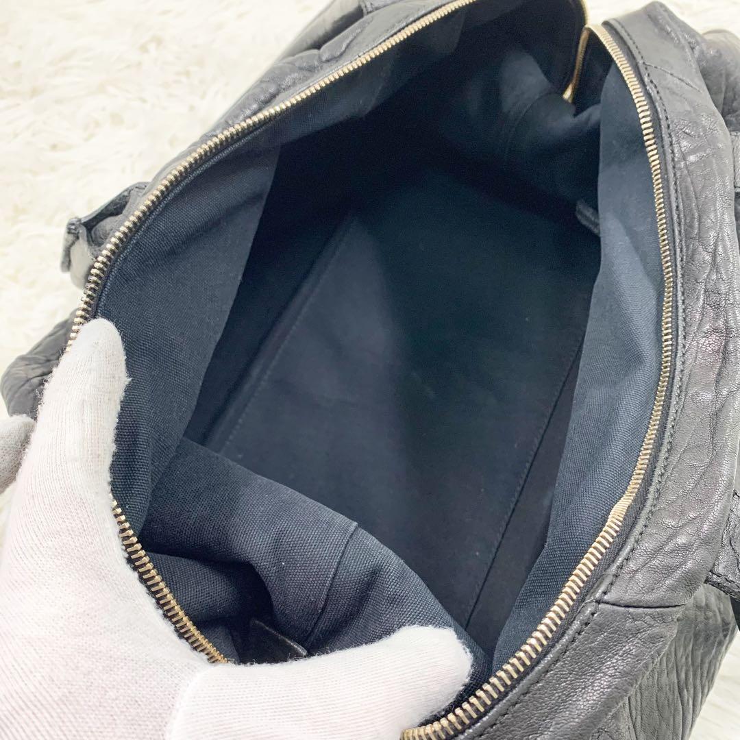 【✨希少✨】サンローラン ボストンバッグ クロコ型押し レザー ブラック