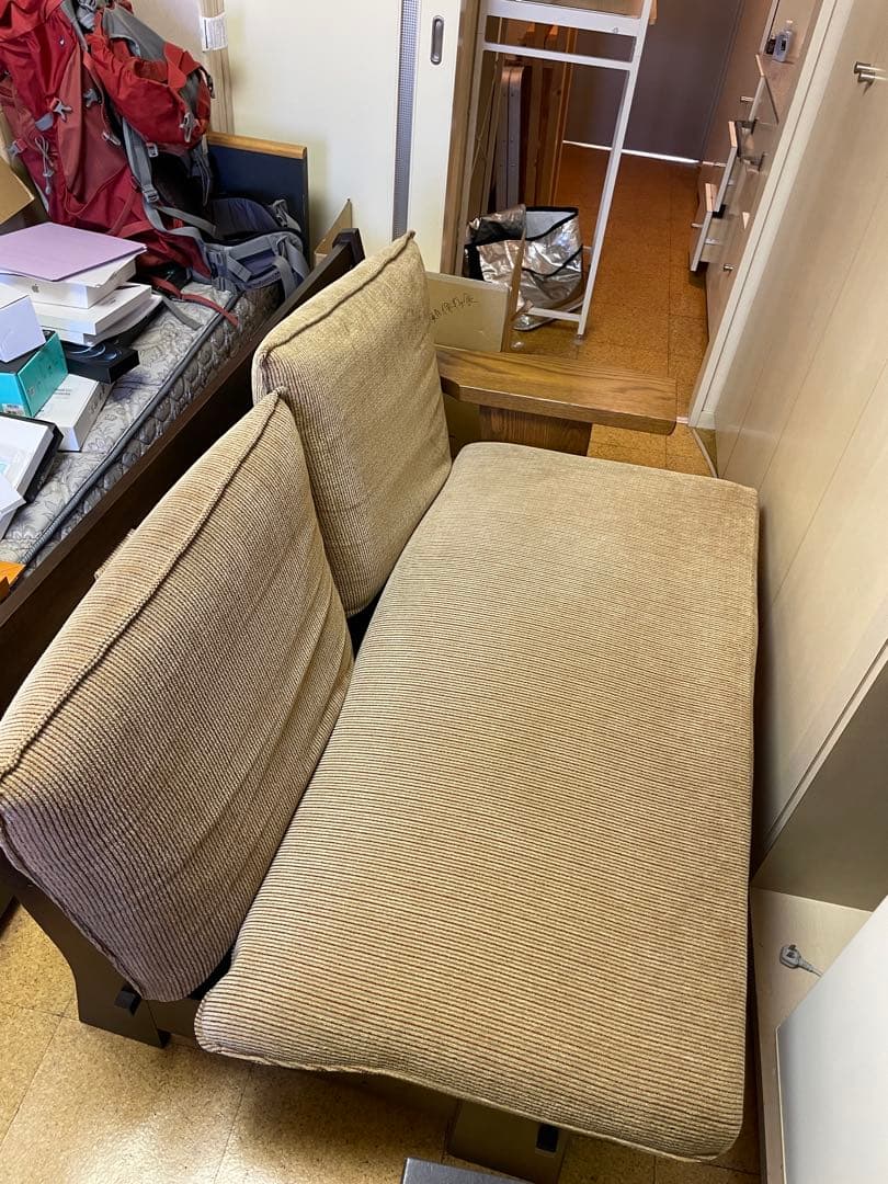 【専用商品】ベージュ ストライプ 2人掛けソファ