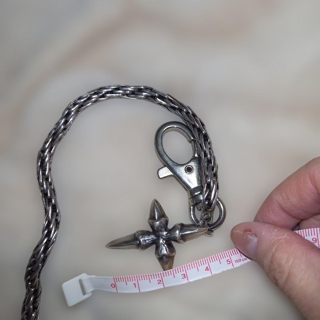 高級品 スティングレイ バイカーズウォレット Silver925 エイ革 長財布