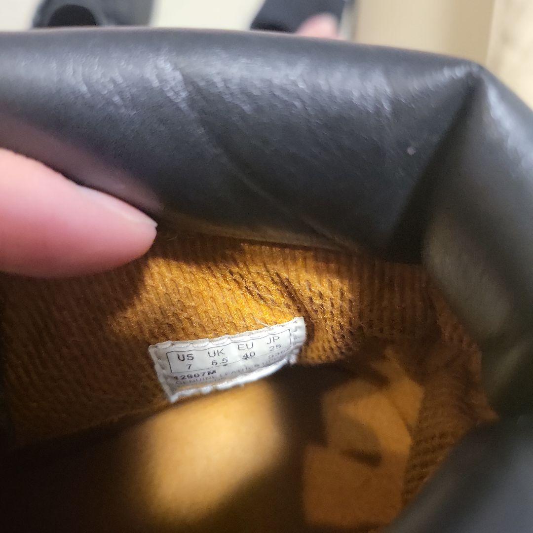 (中古)Timberlandブラックレザー ワークブーツ ミッドカット