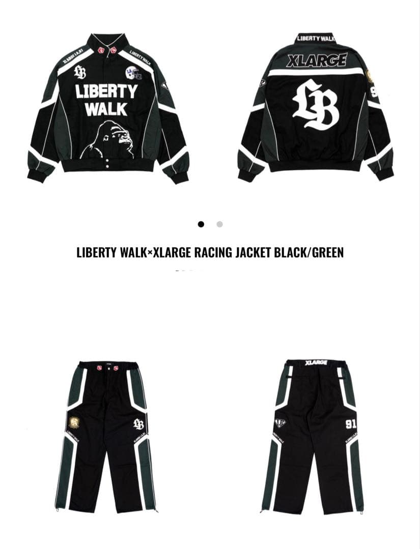 LIBERTY WALK-XLARGE レーシングジャケット ブラック/グリーン