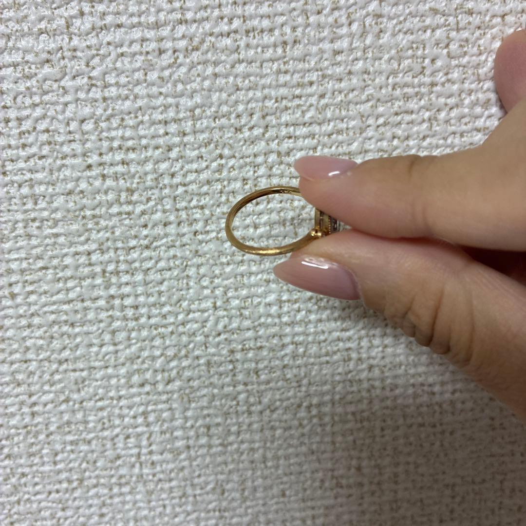 agate アクアマリン ゴールドリング