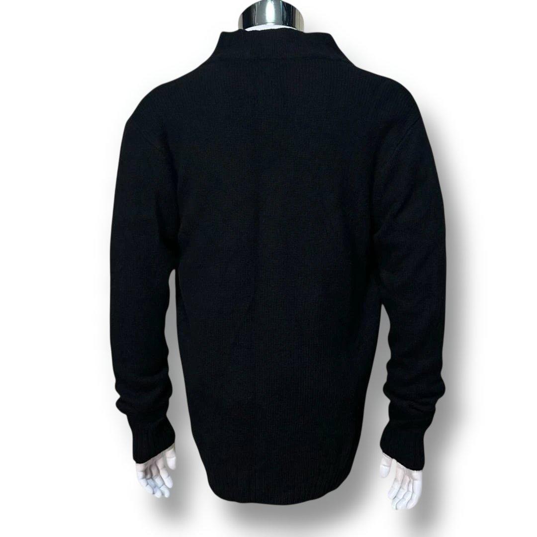 Armani Jeans アルマーニジーンズ カシミヤ混 ニットブルゾン L 黒