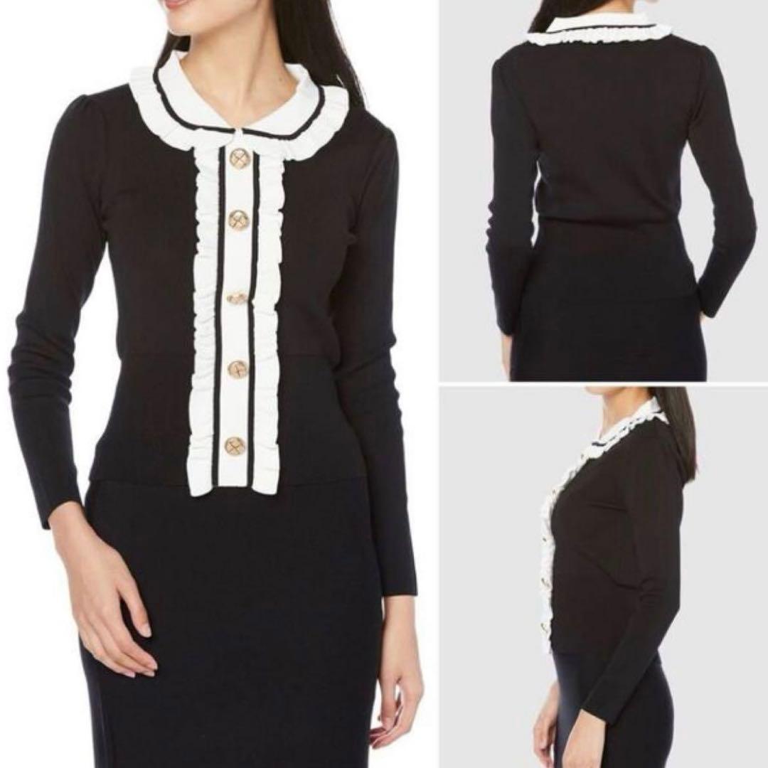 Sov. フリル ニットトップス モノトーン