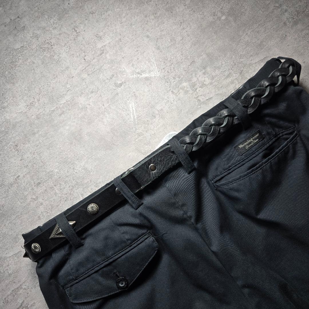 スタッズ　レザー　ベルト　ハンドメイド　bep3-99