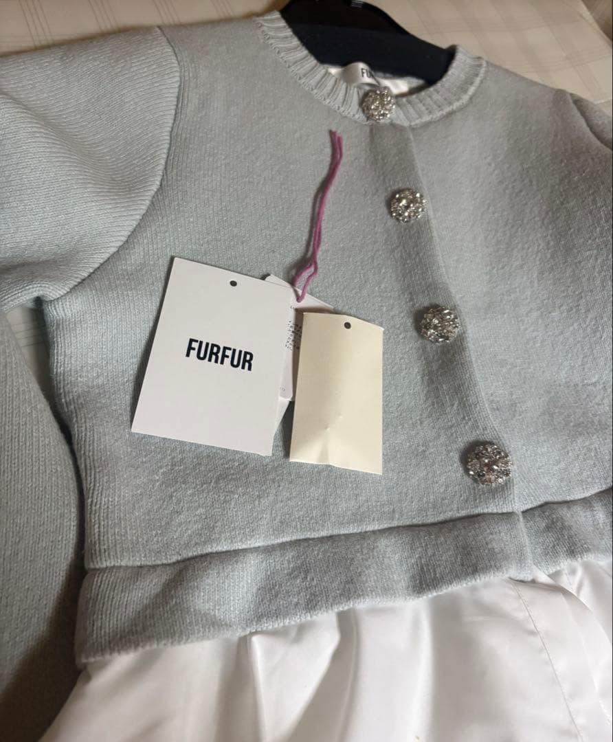 furfur ペプラムレイヤードカーディガン