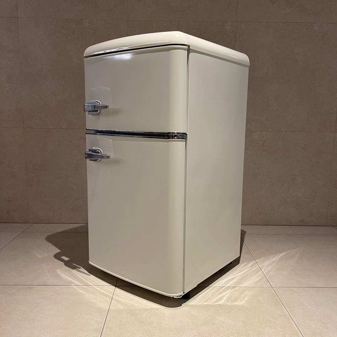 アイリスオーヤマ レトロ風 冷凍冷蔵庫 81L PRR-082D-W2022年製