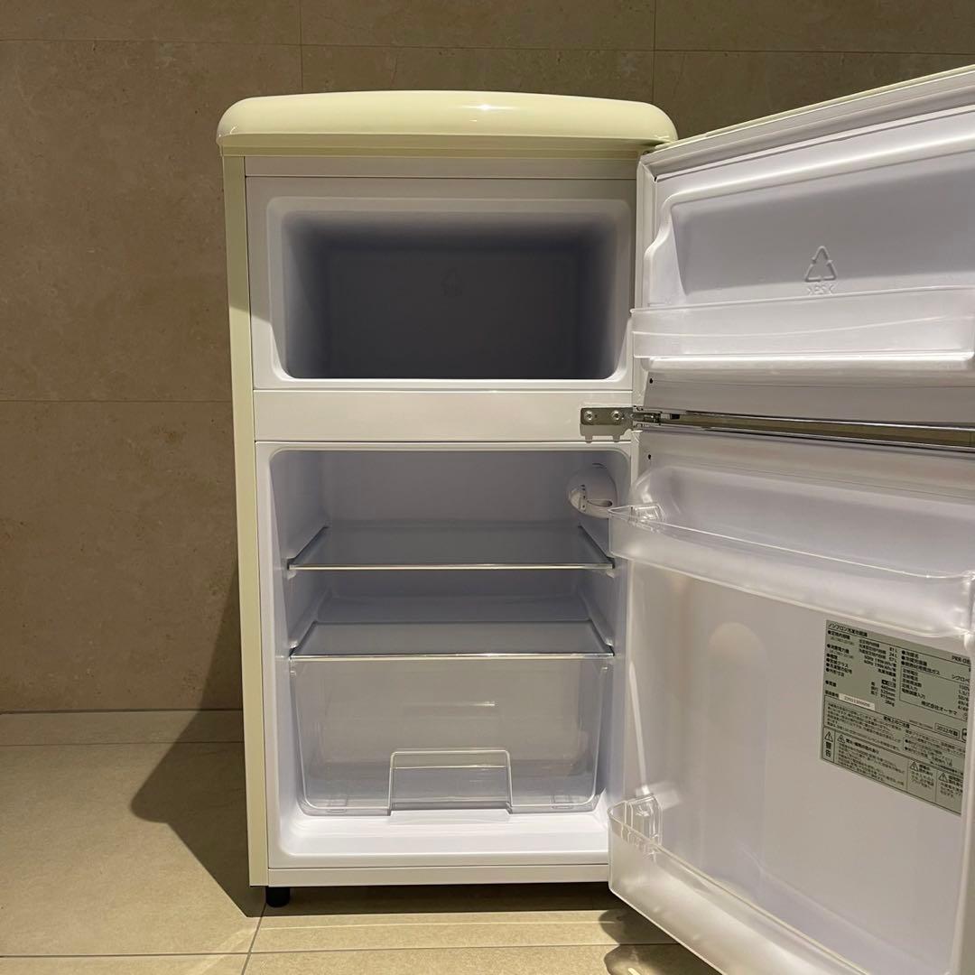 アイリスオーヤマ レトロ風 冷凍冷蔵庫 81L PRR-082D-W2022年製