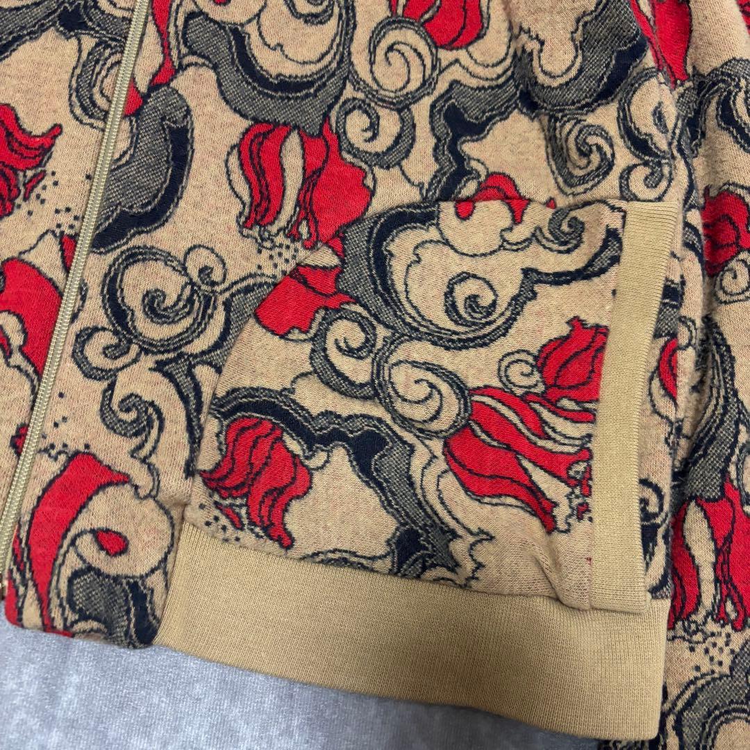 BernhardWillhelm ジップアップ ニットブルゾン総柄　ユニセックス